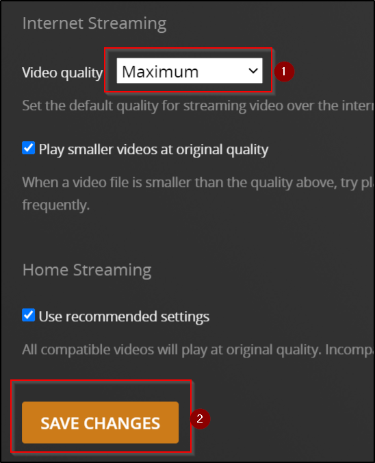 Set the "Video Quality" to Maximum