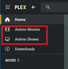 Select either Anime Movies or Anime Shows.